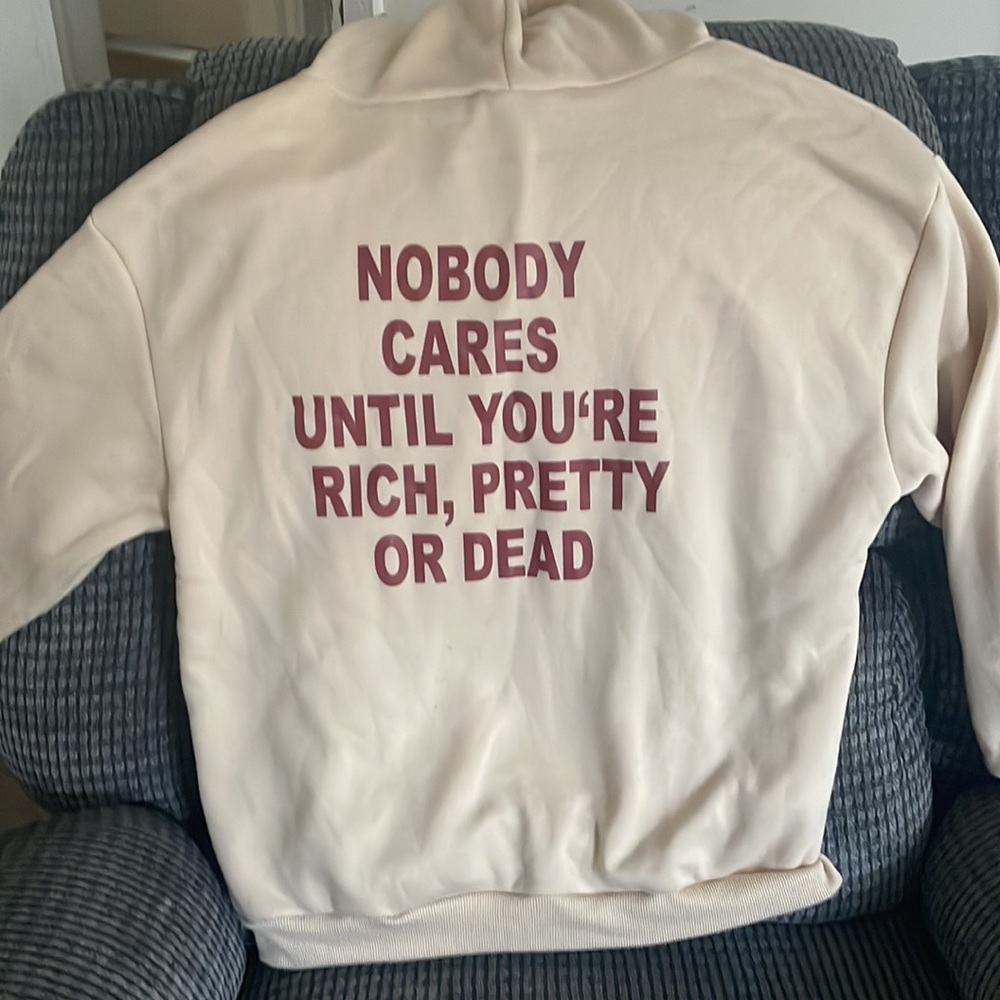 im selling a tanish hoodie!!